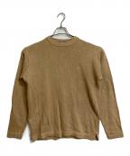 POLO RALPH LAURENポロ・ラルフローレン）の古着「【古着】リネンコットンニット　長袖ニット　薄手ニット　ポニー刺繍」｜ベージュ