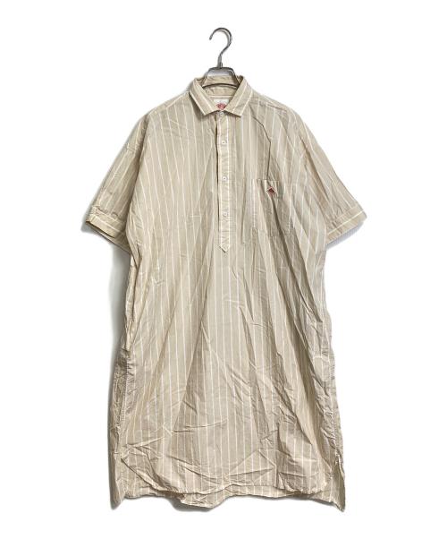 DANTON（ダントン）DANTON (ダントン) ストライプシャツワンピース　コットンワンピース イエロー×ホワイト サイズ:36の古着・服飾アイテム