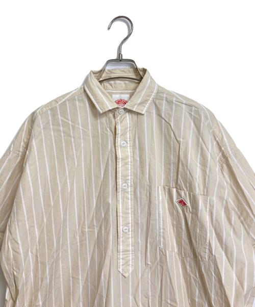 DANTON（ダントン）DANTON (ダントン) ストライプシャツワンピース　コットンワンピース イエロー×ホワイト サイズ:36の古着・服飾アイテム