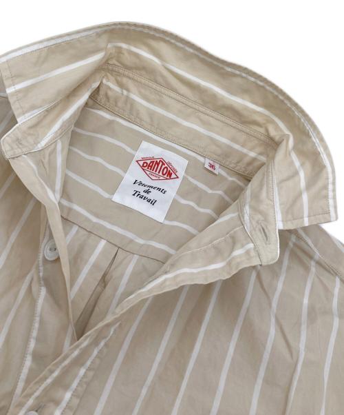 DANTON（ダントン）DANTON (ダントン) ストライプシャツワンピース　コットンワンピース イエロー×ホワイト サイズ:36の古着・服飾アイテム
