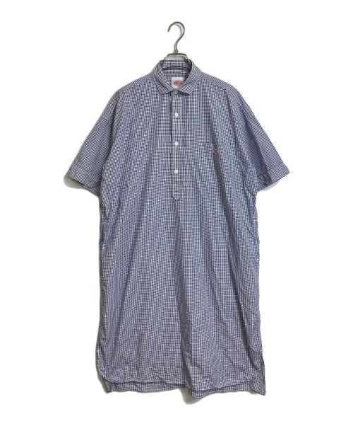 DANTON（ダントン）DANTON (ダントン) チェックシャツワンピース　コットンワンピース ネイビー×ホワイト サイズ:36の古着・服飾アイテム
