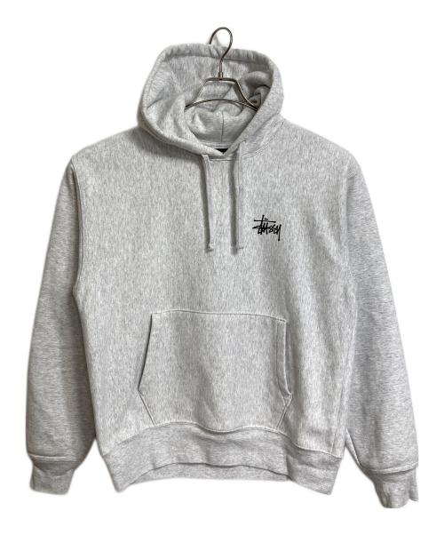 stussy（ステューシー）stussy (ステューシー) BASIC LOGO HOODIE バックロゴ ストックロゴパーカー　フーディ グレー サイズ:Mの古着・服飾アイテム
