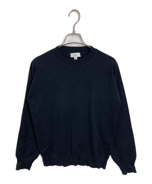 HYKE（ハイク）HYKE (ハイク) 裾ロゴ刺繍クルーネックニット ブラック サイズ:2の古着・服飾アイテム