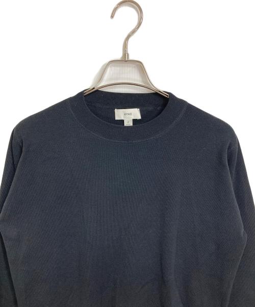 HYKE（ハイク）HYKE (ハイク) 裾ロゴ刺繍クルーネックニット ブラック サイズ:2の古着・服飾アイテム