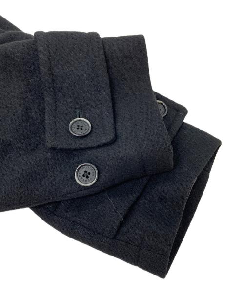 VERSACE（ヴェルサーチェ）VERSACE (ヴェルサーチェ) レザー切替ウールコート ブラック サイズ:46の古着・服飾アイテム