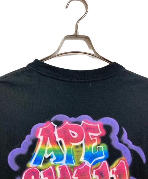 A BATHING APE（ア ベイシング エイプ）A BATHING APE READYMADE (レディメイド) SPRAY WIDE FIT L/S TEE  スプレーワイドフィットロングスリーブT  ロングスリーブカットソー　ロンT   日本製 ブラック サイズ:2XLの古着・服飾アイテム