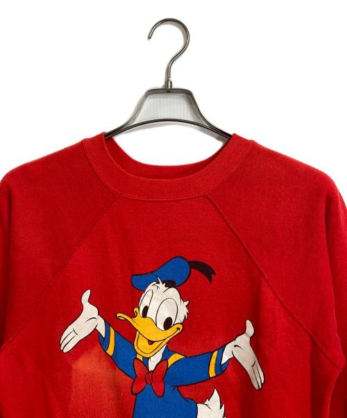 DISNEY（ディズニー）DISNEY (ディズニー) 【古着】80’Ｓヴィンテージドナルドダックスウェット　起毛　80年代 the walt disney company コピーライター有　USA製 レッド サイズ: Mの古着・服飾アイテム
