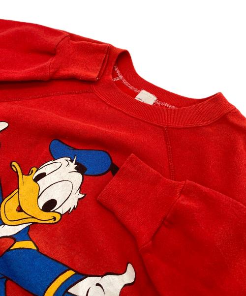 DISNEY（ディズニー）DISNEY (ディズニー) 【古着】80’Ｓヴィンテージドナルドダックスウェット　起毛　80年代 the walt disney company コピーライター有　USA製 レッド サイズ: Mの古着・服飾アイテム