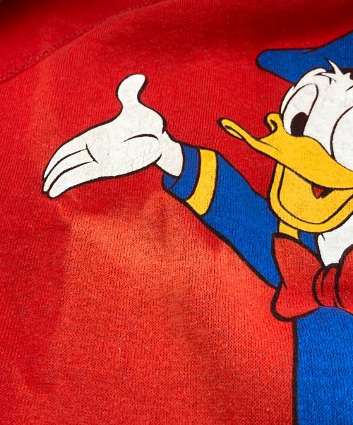 DISNEY（ディズニー）DISNEY (ディズニー) 【古着】80’Ｓヴィンテージドナルドダックスウェット　起毛　80年代 the walt disney company コピーライター有　USA製 レッド サイズ: Mの古着・服飾アイテム