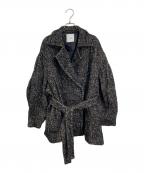 CLANEクラネ）の古着「ミックスループツイードボックスコート」｜ブラウン