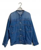 DRESSTERIORドレステリア）の古着「スタンドカラーデニムジャケット 洗える ウォッシャブル　」｜ブルー