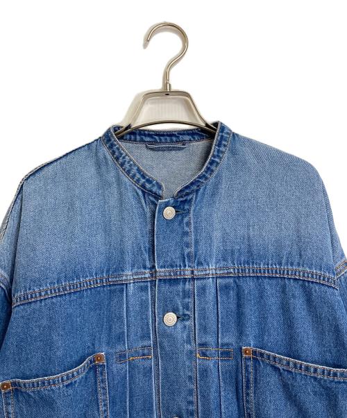 DRESSTERIOR（ドレステリア）DRESSTERIOR (ドレステリア) スタンドカラーデニムジャケット 洗える ウォッシャブル　 ブルー サイズ:FREEの古着・服飾アイテム