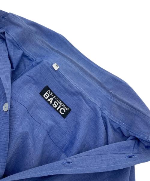 DOLCE & GABBANA Basic（ドルチェガッバーナベーシック）DOLCE & GABBANA Basic (ドルチェガッバーナベーシック) ボタンダウンシャツ　コットンシャツ サックスブルー サイズ:15/40の古着・服飾アイテム