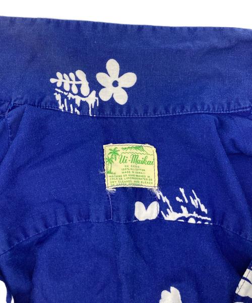 ui maikai（ウイマイカイ）ui maikai (ウイマイカイ) 【古着】70’S アロハシャツ ブルー　ハイビスカス　半袖シャツ　ハワイ製　70年代 ネイビー×ホワイト サイズ:実寸参照の古着・服飾アイテム