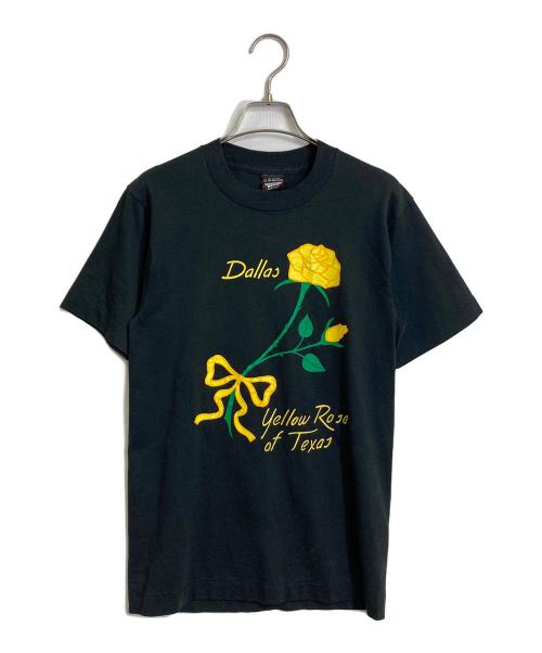 SCREEN STARS（スクリーンズスターズ）SCREEN STARS (スクリーンズスターズ) 【古着】90’SフラワーアートTシャツ　90年代　USA製　アートプリント ブラック×イエロー サイズ:Sの古着・服飾アイテム