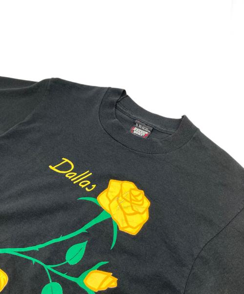 SCREEN STARS（スクリーンズスターズ）SCREEN STARS (スクリーンズスターズ) 【古着】90’SフラワーアートTシャツ　90年代　USA製　アートプリント ブラック×イエロー サイズ:Sの古着・服飾アイテム