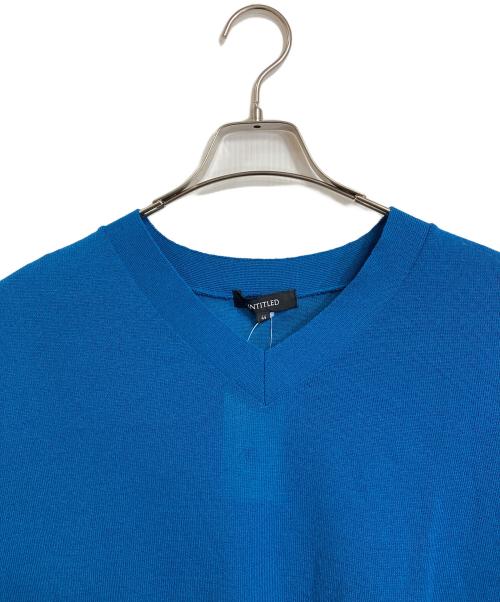 UNTITLED（アンタイトル）UNTITLED (アンタイトル) ドライレーヨン Vネックニット　薄手ニット　日本製 ブルー サイズ:44の古着・服飾アイテム