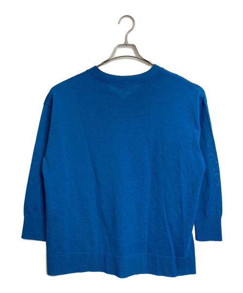 UNTITLED（アンタイトル）UNTITLED (アンタイトル) ドライレーヨン Vネックニット　薄手ニット　日本製 ブルー サイズ:44の古着・服飾アイテム