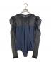 FETICO（フェティコ）の古着「メッシュ切替カットソー Tulle combined body suit ボディスーツ　日本製」｜ネイビー×ブラック