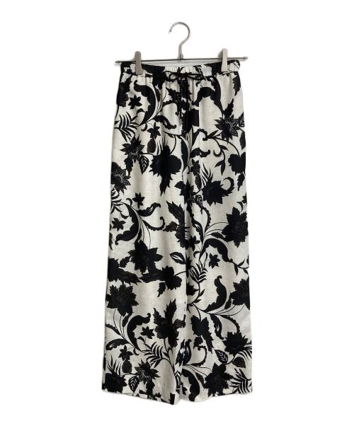 DRESSTERIOR（ドレステリア）DRESSTERIOR (ドレステリア) ボタニカルプリントイージーワイドパンツ ホワイト×ブラック サイズ:34の古着・服飾アイテム