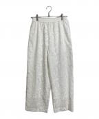 DRESSTERIORドレステリア）の古着「3Dフラワーエンブロイダリーパンツ」｜ホワイト