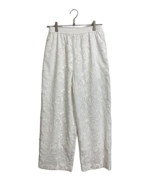 DRESSTERIOR（ドレステリア）DRESSTERIOR (ドレステリア) 3Dフラワーエンブロイダリーパンツ ホワイト サイズ:36の古着・服飾アイテム