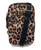 Kate Spadeケイトスペード）の古着「レオパード プリントスマホショルダー」｜ブラウン×ブラック