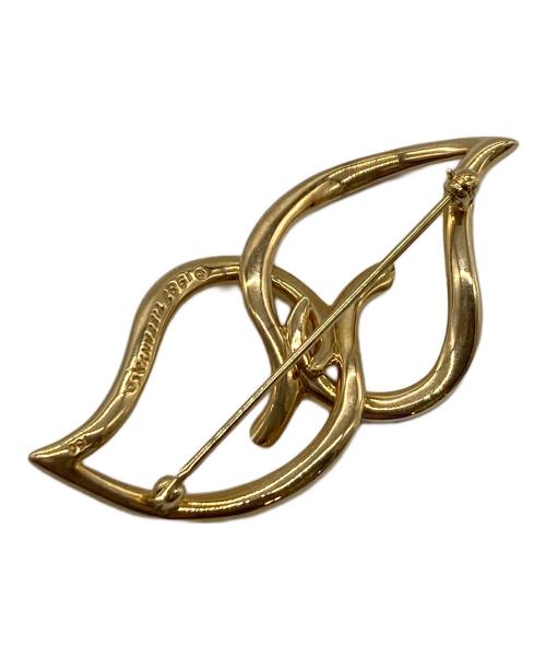 TIFFANY & Co.（ティファニー）TIFFANY & Co. (ティファニー) K18ダブルリーフブローチ　1987刻印 サイズ:実寸参照の古着・服飾アイテム