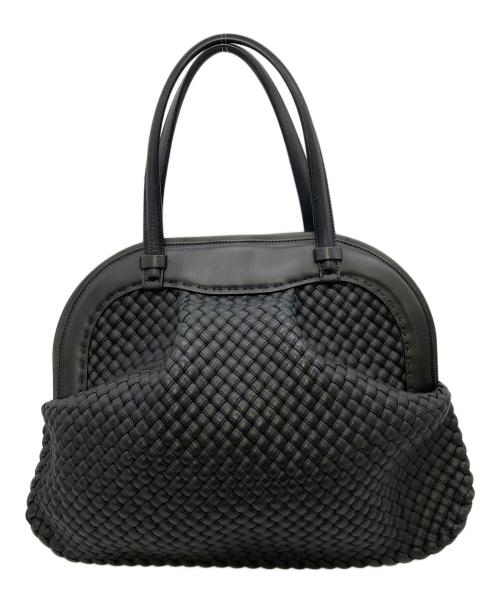 FALORNI（ファロルニ）FALORNI (ファロルニ) イントレチャートトートバッグ イタリア製 ブラック NERO F143 サイズ:実寸参照の古着・服飾アイテム