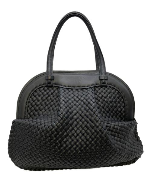 FALORNI（ファロルニ）FALORNI (ファロルニ) イントレチャートトートバッグ イタリア製 ブラック NERO F143 サイズ:実寸参照の古着・服飾アイテム