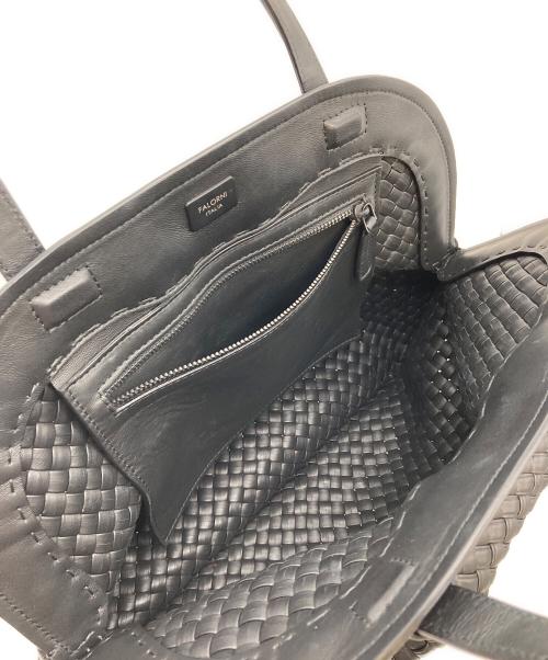 FALORNI（ファロルニ）FALORNI (ファロルニ) イントレチャートトートバッグ イタリア製 ブラック NERO F143 サイズ:実寸参照の古着・服飾アイテム