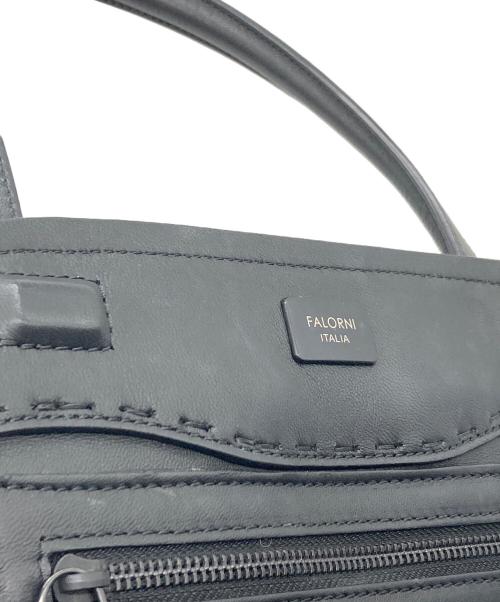 FALORNI（ファロルニ）FALORNI (ファロルニ) イントレチャートトートバッグ イタリア製 ブラック NERO F143 サイズ:実寸参照の古着・服飾アイテム