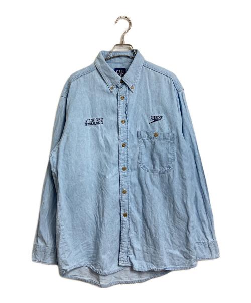 OLD GAP（オールドギャップ）OLD GAP (オールドギャップ) 【古着】企業ロゴデニムBDシャツ　紺タグ　台湾製 ブルー サイズ:Lの古着・服飾アイテム