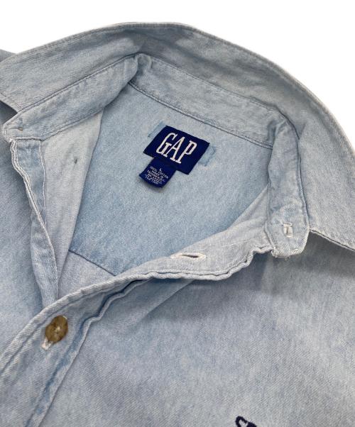 OLD GAP（オールドギャップ）OLD GAP (オールドギャップ) 【古着】企業ロゴデニムBDシャツ　紺タグ　台湾製 ブルー サイズ:Lの古着・服飾アイテム