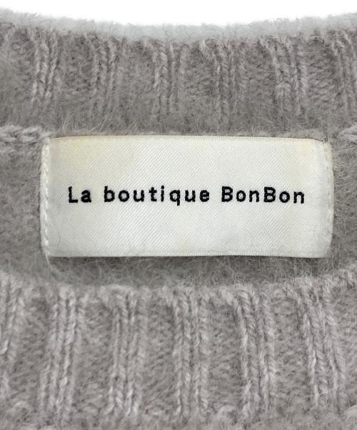 La boutique BonBon（ラブティックボンボン）La boutique BonBon (ラブティックボンボン) フォックスカシミヤクルーニット グレー サイズ:実寸参照の古着・服飾アイテム