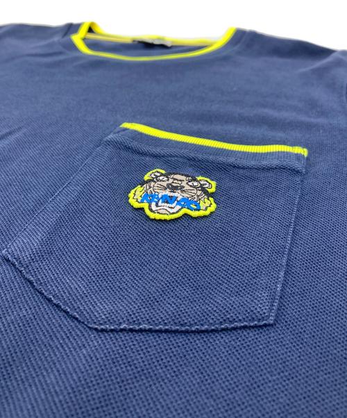 KENZO（ケンゾー）KENZO (ケンゾー) タイガーアップリケポケットTシャツ PIQUE TEE SHIRT ネイビー×イエロー サイズ:Sの古着・服飾アイテム