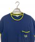 KENZO (ケンゾー) タイガーアップリケポケットTシャツ PIQUE TEE SHIRT ネイビー×イエロー サイズ:S：4500円