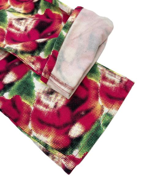 OZONE COMMUNITY（オゾンコミュニティ）OZONE COMMUNITY (オゾンコミュニティ) 90’S～00’S 総柄フレアパンツ バラ モザイク柄　ドットプリント　90年代　00年代　コットンパンツ ピンク サイズ:SSの古着・服飾アイテム