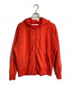 JOURNAL STANDARD relumeジャーナルスタンダード レリューム）の古着「CALIFORNIA SUN FADE ペイントダメージ加工ジップパーカー　アルミジップ」｜オレンジ