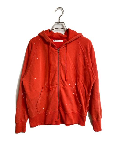 JOURNAL STANDARD relume（ジャーナルスタンダード レリューム）JOURNAL STANDARD relume (ジャーナルスタンダード レリューム) CALIFORNIA SUN FADE ペイントダメージ加工ジップパーカー　アルミジップ オレンジ サイズ:Mの古着・服飾アイテム