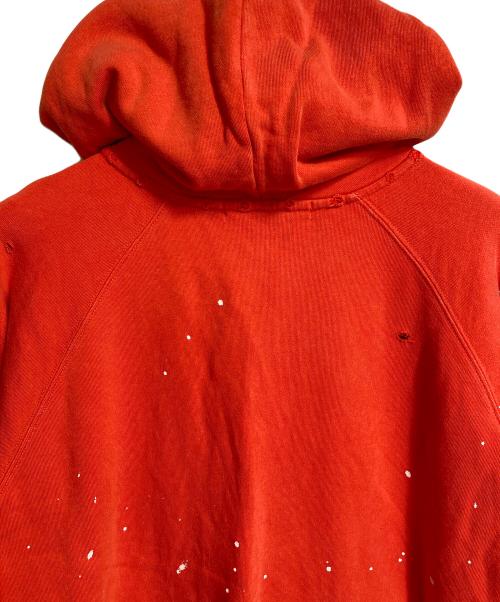 JOURNAL STANDARD relume（ジャーナルスタンダード レリューム）JOURNAL STANDARD relume (ジャーナルスタンダード レリューム) CALIFORNIA SUN FADE ペイントダメージ加工ジップパーカー　アルミジップ オレンジ サイズ:Mの古着・服飾アイテム