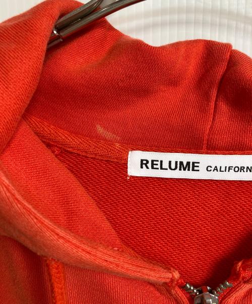 JOURNAL STANDARD relume（ジャーナルスタンダード レリューム）JOURNAL STANDARD relume (ジャーナルスタンダード レリューム) CALIFORNIA SUN FADE ペイントダメージ加工ジップパーカー　アルミジップ オレンジ サイズ:Mの古着・服飾アイテム