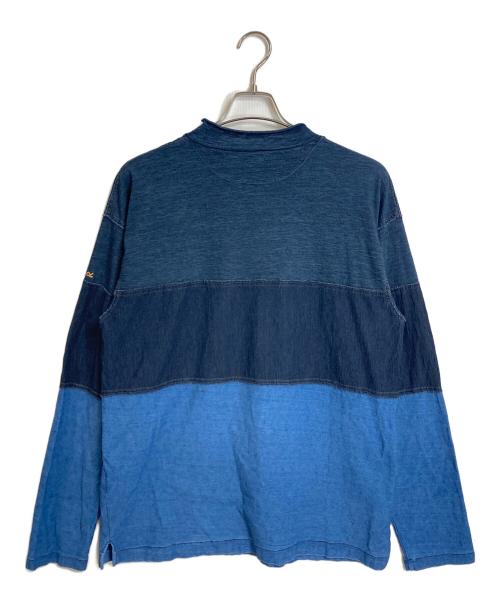 45rpm（45アールピーエム）45rpm (45アールピーエム) 後染め切替モックネックカットソー　コットンカットソー インディゴ サイズ:5の古着・服飾アイテム