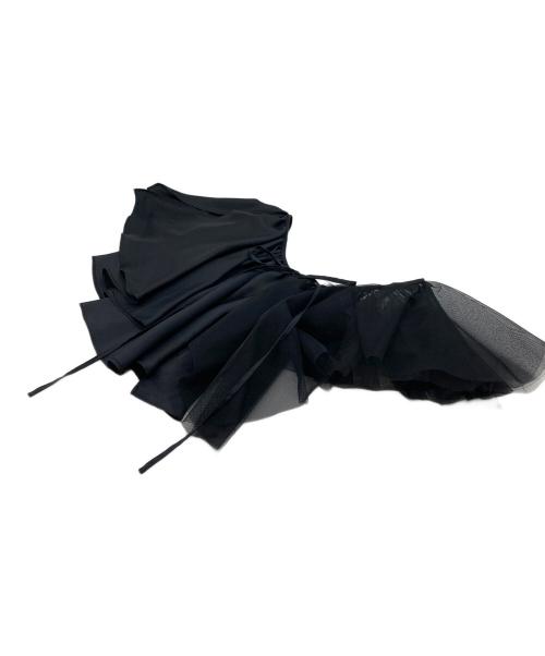 apart by（アパートバイ）apart by (アパートバイ) mi フリルサッシュベスト　ノースリーブジャケット　チュールサッシュ ブラック サイズ:FREE 未使用品の古着・服飾アイテム