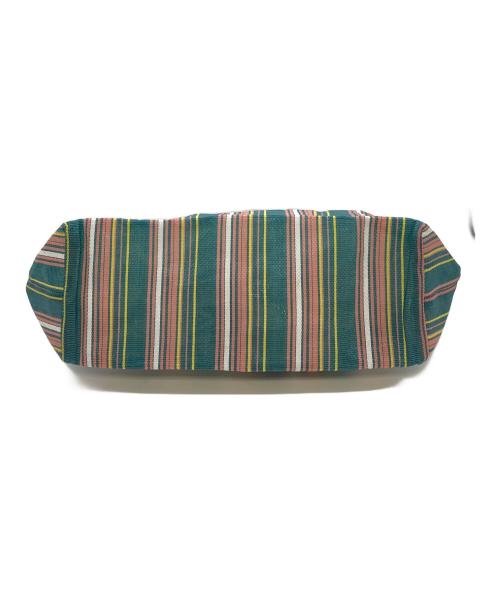 MARNI（マルニ）MARNI (マルニ) マーケット ストライプトートバッグ　メッシュバッグ グリーン×ピンク サイズ:実寸参照の古着・服飾アイテム