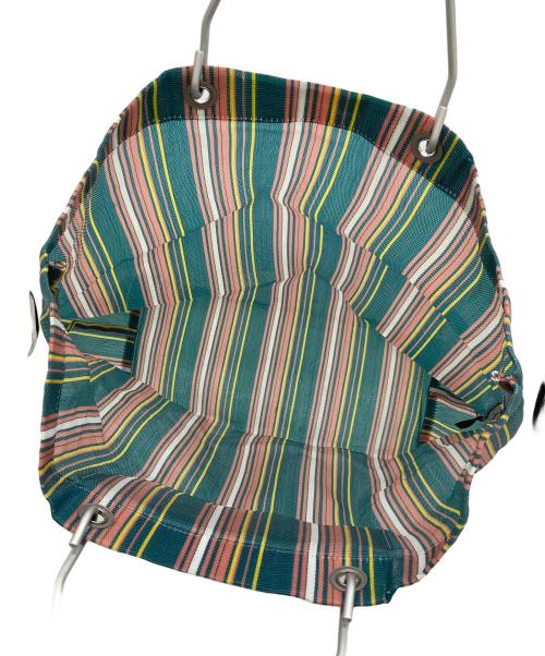 MARNI（マルニ）MARNI (マルニ) マーケット ストライプトートバッグ　メッシュバッグ グリーン×ピンク サイズ:実寸参照の古着・服飾アイテム