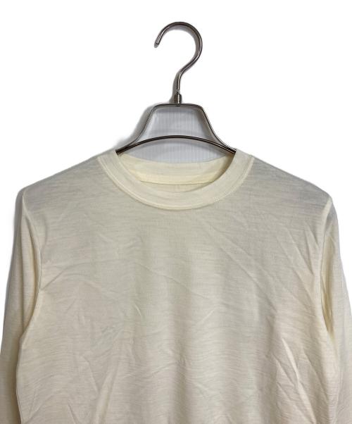 HYKE（ハイク）HYKE (ハイク) WOOL LONG SLEEVE TEE ホワイト サイズ:Sの古着・服飾アイテム
