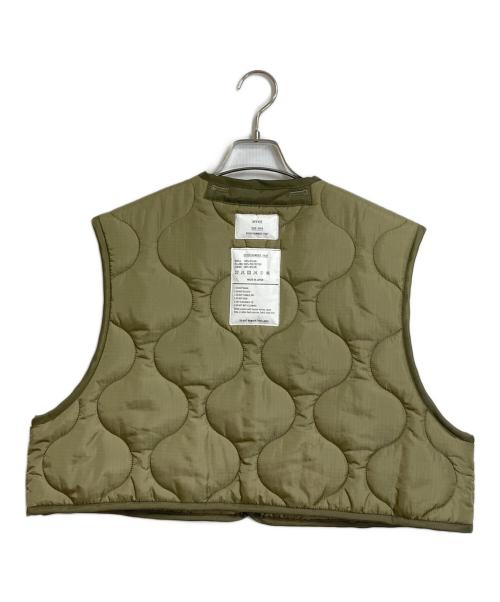 HYKE（ハイク）HYKE (ハイク) クロップドキルティングベスト　ナイロンベスト　中綿ベスト グリーン サイズ:OSFAの古着・服飾アイテム