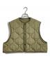 HYKE（ハイク）の古着「クロップドキルティングベスト　ナイロンベスト　中綿ベスト」｜グリーン