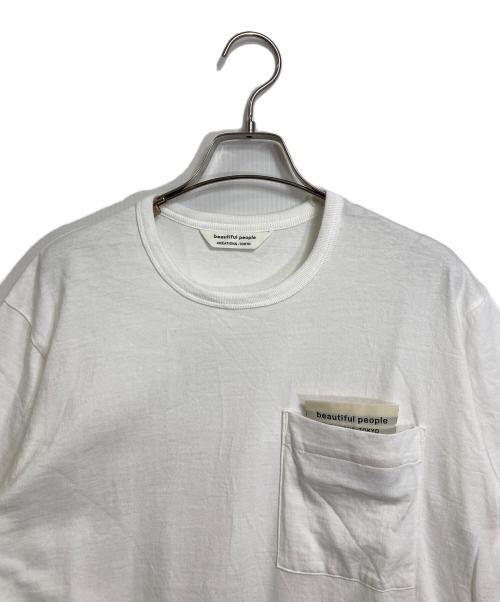 beautiful people（ビューティフルピープル）beautiful people (ビューティフルピープル) ラフィ プレミアム ジャージ ビッグ Tシャツ ホワイト サイズ:実寸参照の古着・服飾アイテム